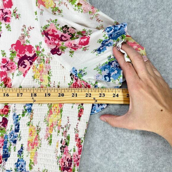 Seraphine Maternity Dress Womens 16 Floral Smocked Nursing Midi Spring Summer - Picture 11 of 16